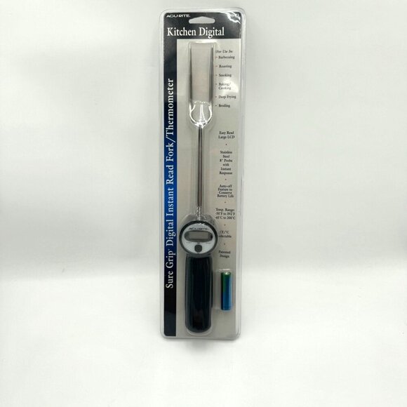 Crate And Barrel Acurite Digital Instant Read Fork/ Thermometer NEW in package g - Picture 2 of 12